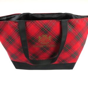 KNIGHT & BRIDGE London plaid tote bag with black interior and handles
